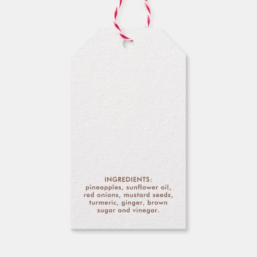 パイナップルチャツニー手作り保存機 ギフトタグ (裏面)