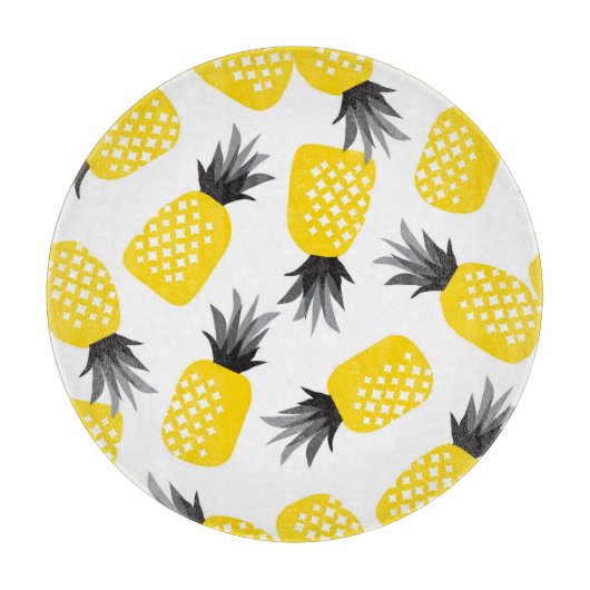 パイナップルテクスチャ、ヴィンテージ夏パターン。 カッティングボード (正面)