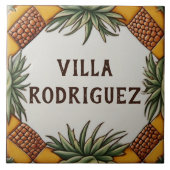 パイナップルデザートプラントハウスネームプレートプラーク タイル (正面)