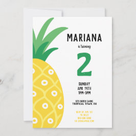 パイナップルトゥッティフルーツバースデーパーティー 招待状