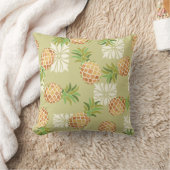 パイナップルトスイエローグリーン クッション (ブランケット)