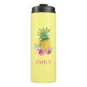 パイナップルトロピカルアロハハワイパーソナライズされたの名前 タンブラー (正面)