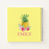 パイナップルトロピカルアロハハワイパーソナライズされたの名前 ノートブック (裏面)