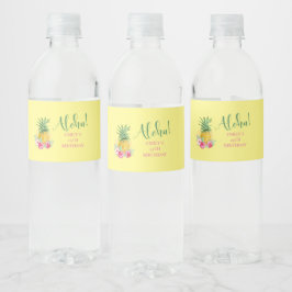 パイナップルトロピカルアロハパーティーハワイ誕生日 ペットボトルラベル
