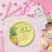 パイナップルトロピカルアロハパーティーハワイ誕生日 ペーパープレート (パーティー)