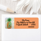 パイナップルトロピカルウォーターカラー差出人住所ラベル ラベル (インサイチュ)