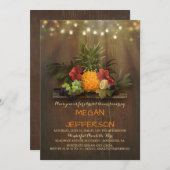 パイナップルトロピカルビーチライトルアウ（ハワイ式宴会）ブライダルシャワー 招待状 (正面/裏面)