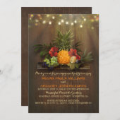 パイナップルトロピカルビーチライト婚約パーティ 招待状 (正面/裏面)