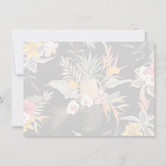 パイナップルトロピカルフラワーリーフ サンキューカード (裏面)