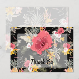 パイナップルトロピカルフラワーリーフ サンキューカード