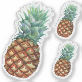 パイナップルトロピカルフルーツ&リーフの水色絵を描 シール