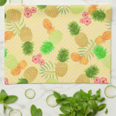 パイナップルドットイエロー キッチンタオル (折り畳み)