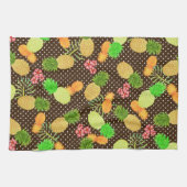 パイナップルドットブラック キッチンタオル (横)