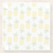 パイナップルドット：夏のフルーツデザイン ガラスコースター (裏面)