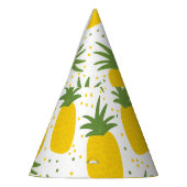パイナップルドット：夏のフルーツデザイン パーティーハット (左)