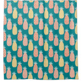 パイナップルドードルパターン シャワーカーテン (正面)