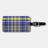 パイナップルネイビーブルーホワイト名門私立校風のマドラスラプレイド ラゲッジタグ (正面横)