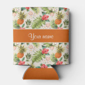 パイナップルハイビスカスとヤシの葉 缶クーラー (裏面)