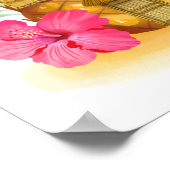 パイナップルハイビスカスビーチハウスアートプリント ポスター (角)