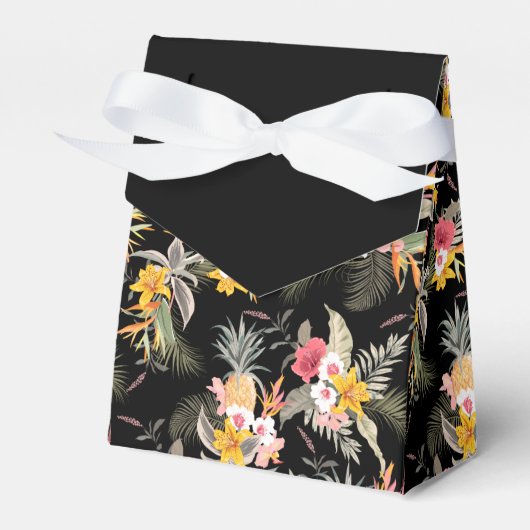 パイナップルハイビスカスフラワーオンブラックテント フェイバーボックス (正面サイド)
