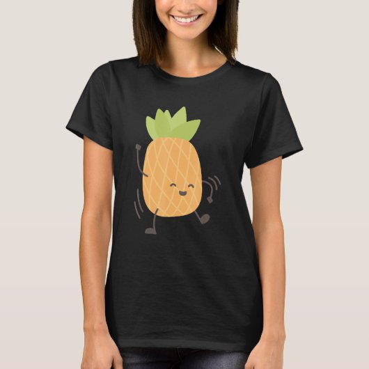 パイナップルハッピー踊り夏 Tシャツ (正面)