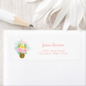 パイナップルバラブーケピンクかわいい ラベル (インサイチュ)