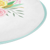 パイナップルバラブーケピンクイエロー カッティングボード (角)