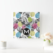 パイナップルパグランジーム |モノグラム スクエア壁時計 (ホーム)