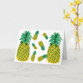 パイナップルパターングリーティングカード カード (黄色い花)