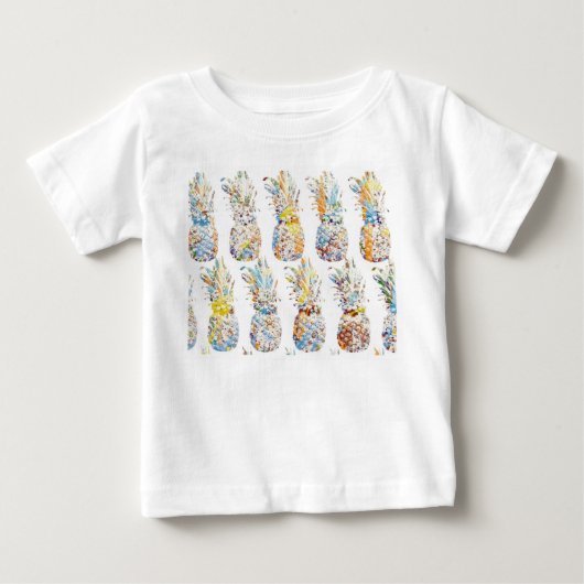 パイナップルパターン ベビーTシャツ (正面)