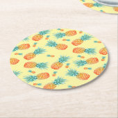 パイナップルパターン ラウンドペーパーコースター (アングル)