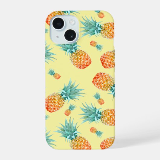 パイナップルパターン iPhone 15ケース (裏面)