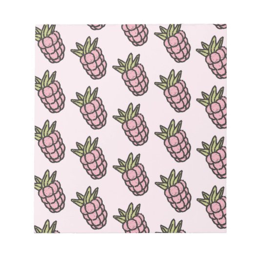 パイナップルパターンY2Kレトロ ファンキー ノートパッド (正面)