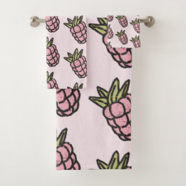 パイナップルパターンY2Kレトロ ファンキー バスタオルセット
