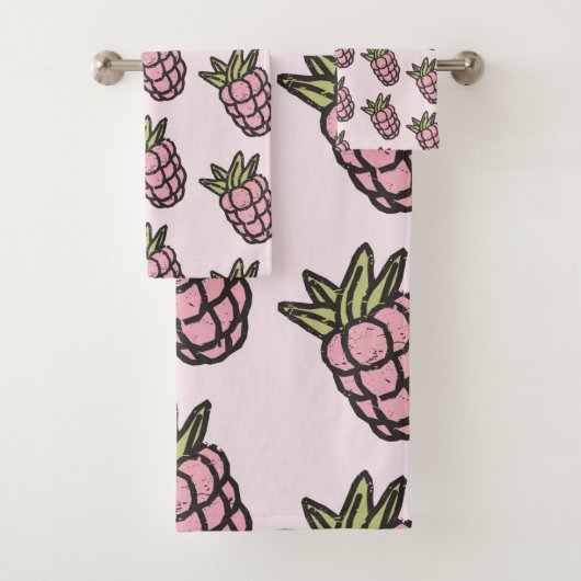 パイナップルパターンY2Kレトロ ファンキー バスタオルセット (インサイチュ)