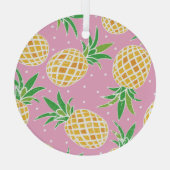 パイナップルパラダイス:トロピカルパターン ガラスオーナメント (裏面)