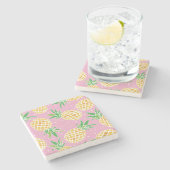 パイナップルパラダイス：トロピカルパターン ストーンコースター (横)