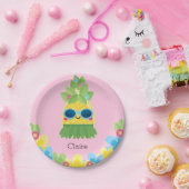 パイナップルパーソナライズされたガールズMs. Onederful First ペーパープレート (パーティー)