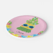 パイナップルパーソナライズされたガールズMs. Onederful First ペーパープレート (アングル)