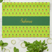 パイナップルパーソナライズされたトロピカルルアウ(ハワイ式宴会)キッチンタオル キッチンタオル (折り畳み)