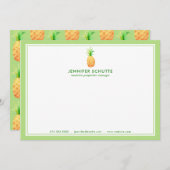 パイナップルパーソナライズされたトロピカル不動産仲介業者文房具 ノートカード (正面/裏面)