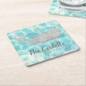 パイナップルパーソナライズされたバー飲み物用コースター スクエアペーパーコースター (アングル)