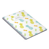 パイナップルパーソナライズされたパターン ノートブック (右側)