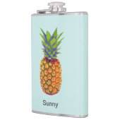 パイナップルパーソナライズされたフルーツonライトブルー フラスク (左)