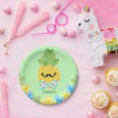 パイナップルパーソナライズされたリトルミスターボーイズ紙 ペーパープレート (パーティー)