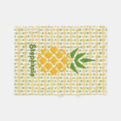 パイナップルパーソナライズされた フリースブランケット (正面(横))