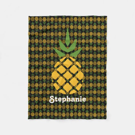 パイナップルパーソナライズされた フリースブランケット (正面)