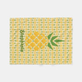 パイナップルパーソナライズされた フリースブランケット (正面(横))