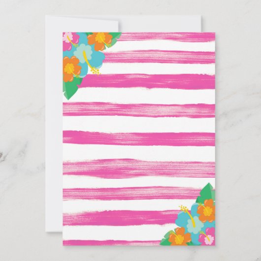 パイナップルパーティーのような熱帯ルアウ(ハワイ式宴会) 招待状 (裏面)