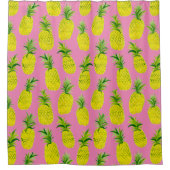 パイナップルパーティー熱帯果実おもしろい シャワーカーテン (正面)